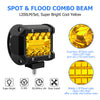 WinPower 4 Inch LED Pods, 120W 1200LM Flood Spot Combo Beam Pods Lights Off Road Light Bar Fog Lights Driving Work Light for Truck Pickup ATV UTV SUV Trailer Boat, Yellow