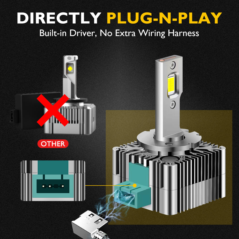 Winpower D3S D3R LED Headlight Bulbs N10 35W 6000K HID Replacement Lights Blubs