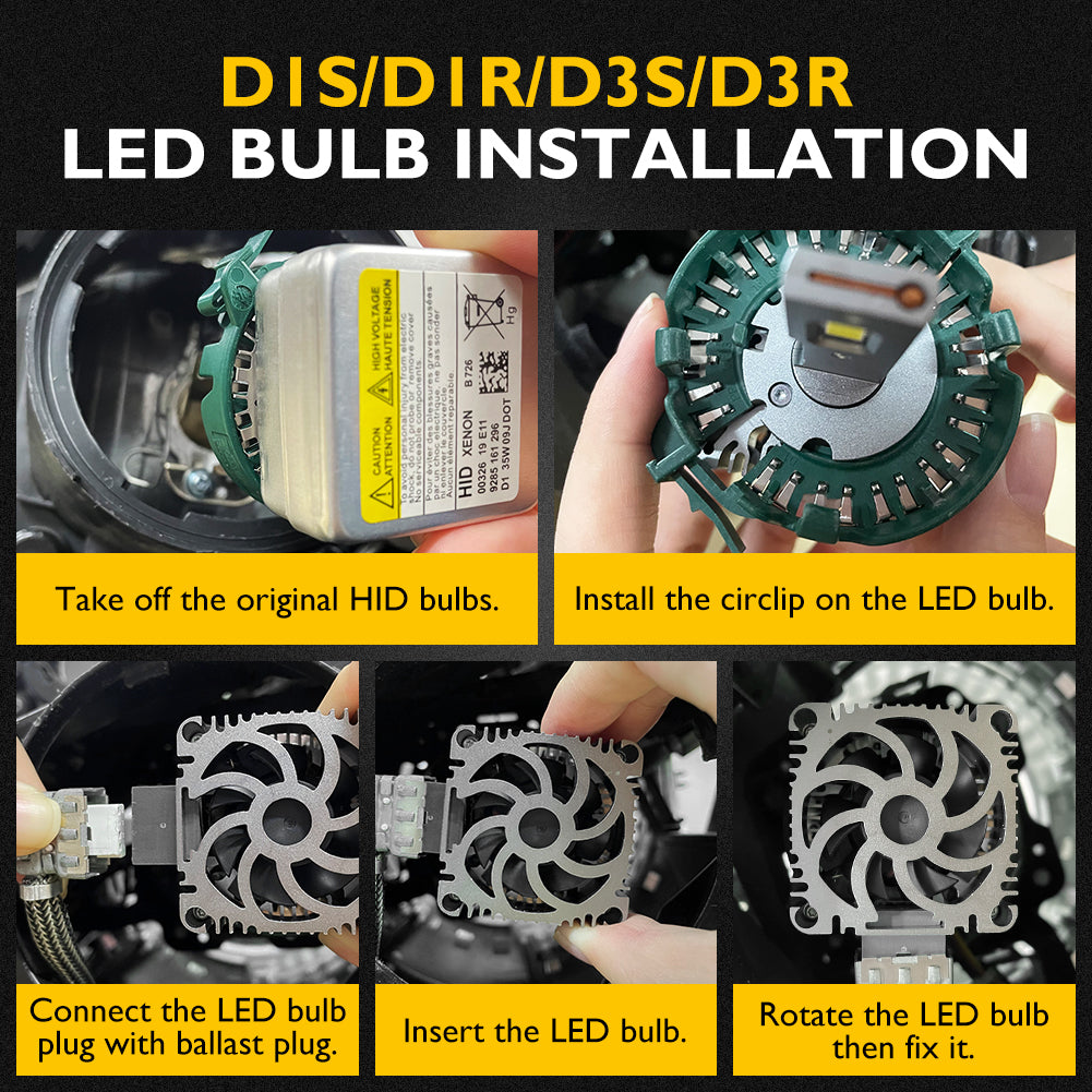 Winpower D1S D1R LED Headlight Bulbs N10 35W 6000K HID Replacement Lights Blubs
