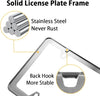 WinPower 2pcs Stainless Steel License Plate Frames Rustproof Holder Fit Standard US/CA License Plate 4 Holes