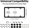 WinPower 2pcs Stainless Steel License Plate Frames Rustproof Holder Fit Standard US/CA License Plate 4 Holes, Black