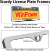 WinPower 2pcs Stainless Steel License Plate Frames Rustproof Holder Fit Standard US/CA License Plate 4 Holes
