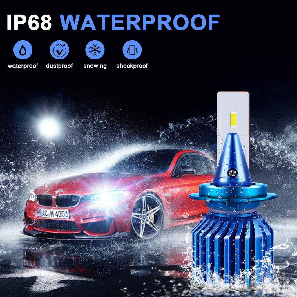 H7 LED Headlight Bulbs 6000K Cool White CSP Chips Conversion Kit | A3