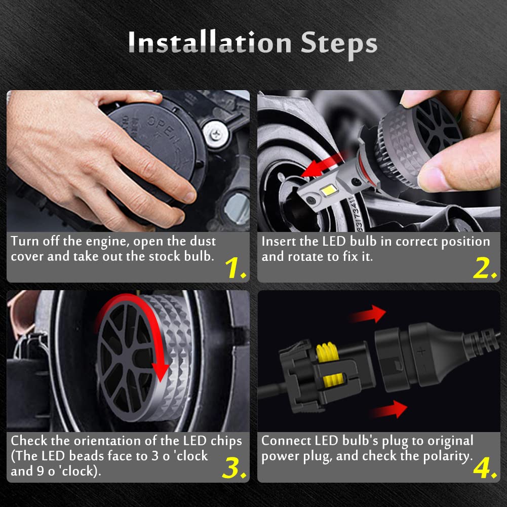 2pcs 6500K T9 9005/9006 LED Headlight Bulbs Diamond White ™