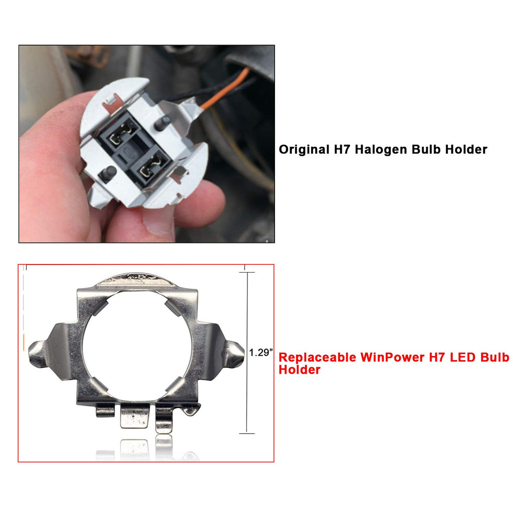 H7 Headlamp LED Bulbs Base Adapter Holder for Camry/Ford/Benz/VW/Volvo/Nissan/Skoda/Opel