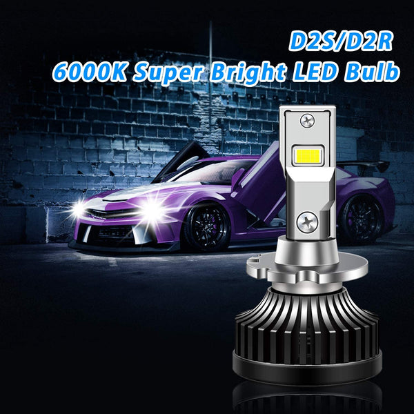 NOVCAPAR 2023 Upgraded D2R D2S LED Headlight Bulb,70W High Power,24000LM  +600% Brightness,6500K Cool White,High and Low Beam,Xenon HID Replacement