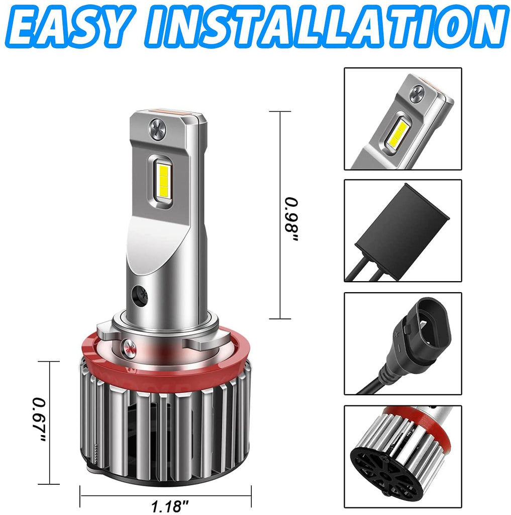 2pcs T6 H11 H8 H9 Led Headlight Bulbs Super Bright Low Beam Fog Light