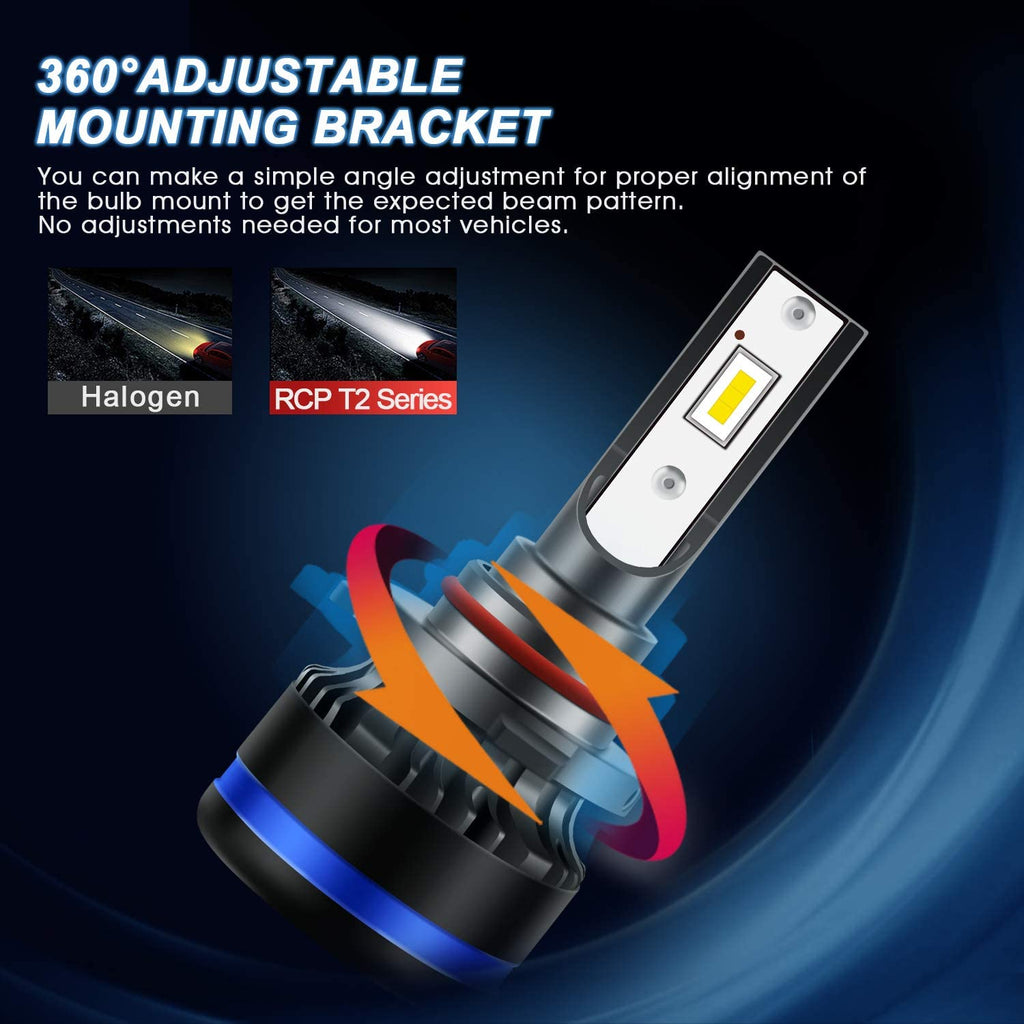 360° adjustable 9005 hb3 led headlight bulbs