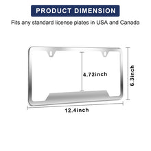 WinPower 2 Holes Stainless Steel License Plate Frames Rustproof Holder Fit Standard US/CA License Plate, 2pcs
