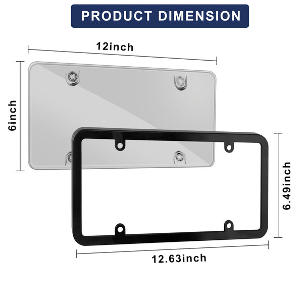 Tinted License Plate Cover Frames - 2 Pack Black & White, Aluminum Metal, He Died For Me Design, With Screws & Covers