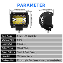 WinPower 4 Inch LED Pods, 120W 1200LM Flood Spot Combo Beam Pods Lights Off Road Light Bar Fog Lights Driving Work Light for Truck Pickup ATV UTV SUV Trailer Boat, White