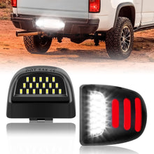 2pcs LED License Plate Lights Assembly w/Red OLED Neon Tube Fit for Chevy Silverado/Tahoe, GMC Sierra 1500 2500 3500 Pickup Truck Rear Tag Light Lamp 6000K White