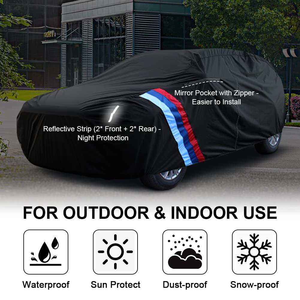 Fit for 188-204 inches SUVs Outdoor Waterproof Car Covers Dust Sun