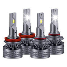 2 Pairs 9005+H11 Combo LED Headlight Bulbs High Low Beam T9 Series 60W 10000LM 6500K Diamond White