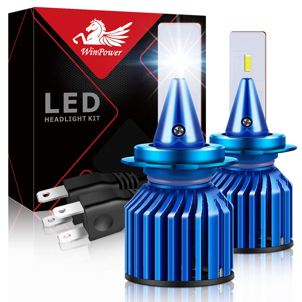 H7 LED Headlight Bulbs 6000K Cool White CSP Chips Conversion Kit | A3