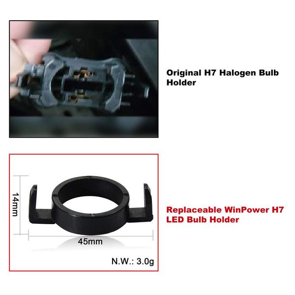 WinPower H7 Headlamp Bulb LED Base Adapter Holder Support for Mondeo ...
