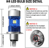 H4 (P43t)/ HS1 Motorcycle LED Headlights Bulb Size