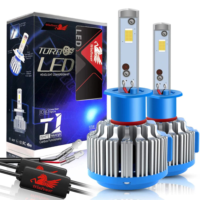 WinPower H1 LED Headlight Bulbs CREE 70W 6000K 7200LM High Beam,Low ...