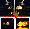 WinPower H8 Angel Eyes LED Headlight Bulbs 3000K Yellow for BMW E92 E90 E60 E61 E70