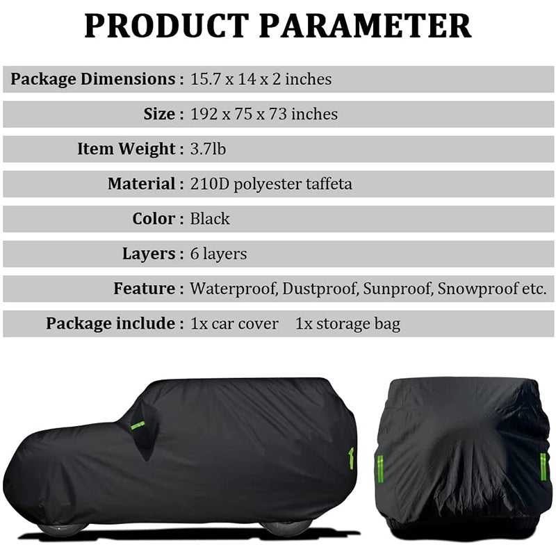 192*75*73inch Car Cover