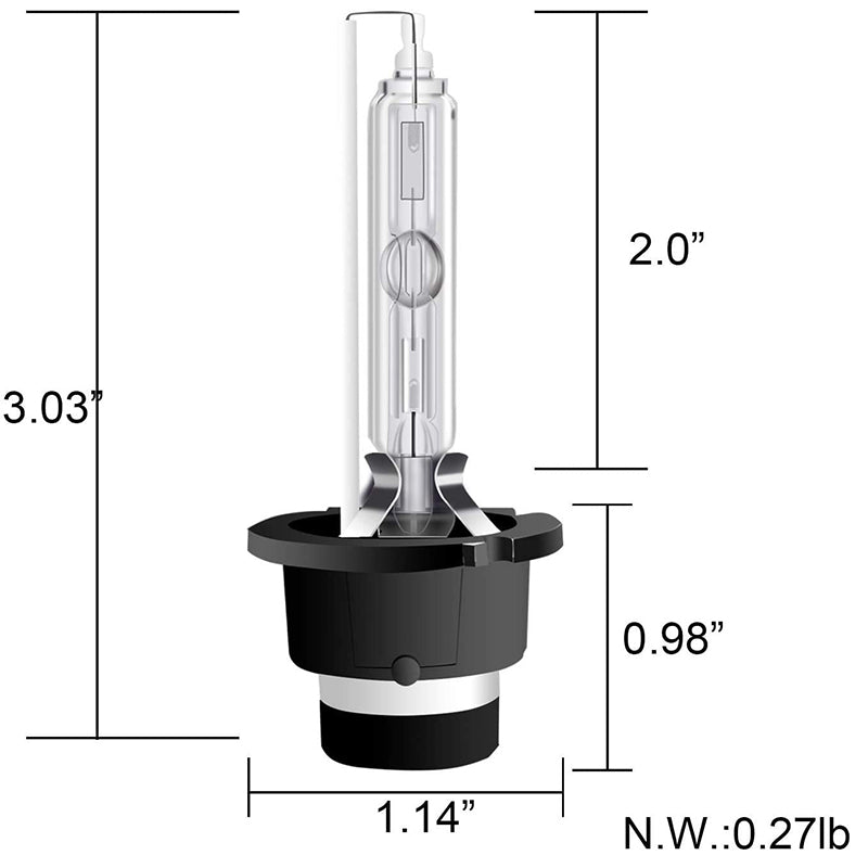 2pcs 35W 6000K D2S/D2R Xenon HID Replacement Headlight Bulb White, D2R