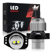H8 LED Angel Eyes Lights Conversion Kit No CanBus Error 12W Headlight Halo Ring Bulbs White for BMW E90 E91 Sedan Wagon