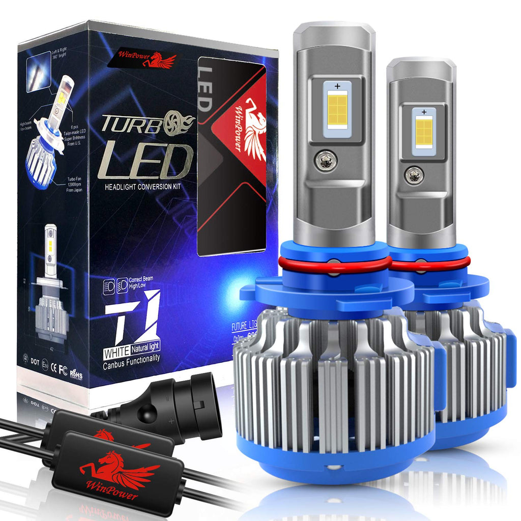 2 x 9012 HIR2 LED Headlight Bulbs Conversion Kit 6000K Cool White T1 Turbo LED
