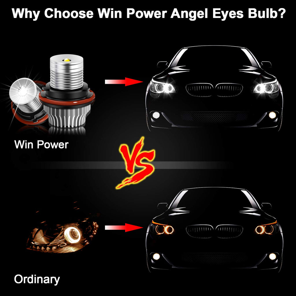 WinPower LED 12W Angel Eyes Kit Sin Errores Anillo halo Faros Luces de posición Blanco xenón 6000K para E90 E91, 2 Pcs WinPower LED 12W Angel Eyes Kit Sin Errores Anillo halo Faros Luces de posición Blanco xenón 6000K para E90 E91, 2 Pcs