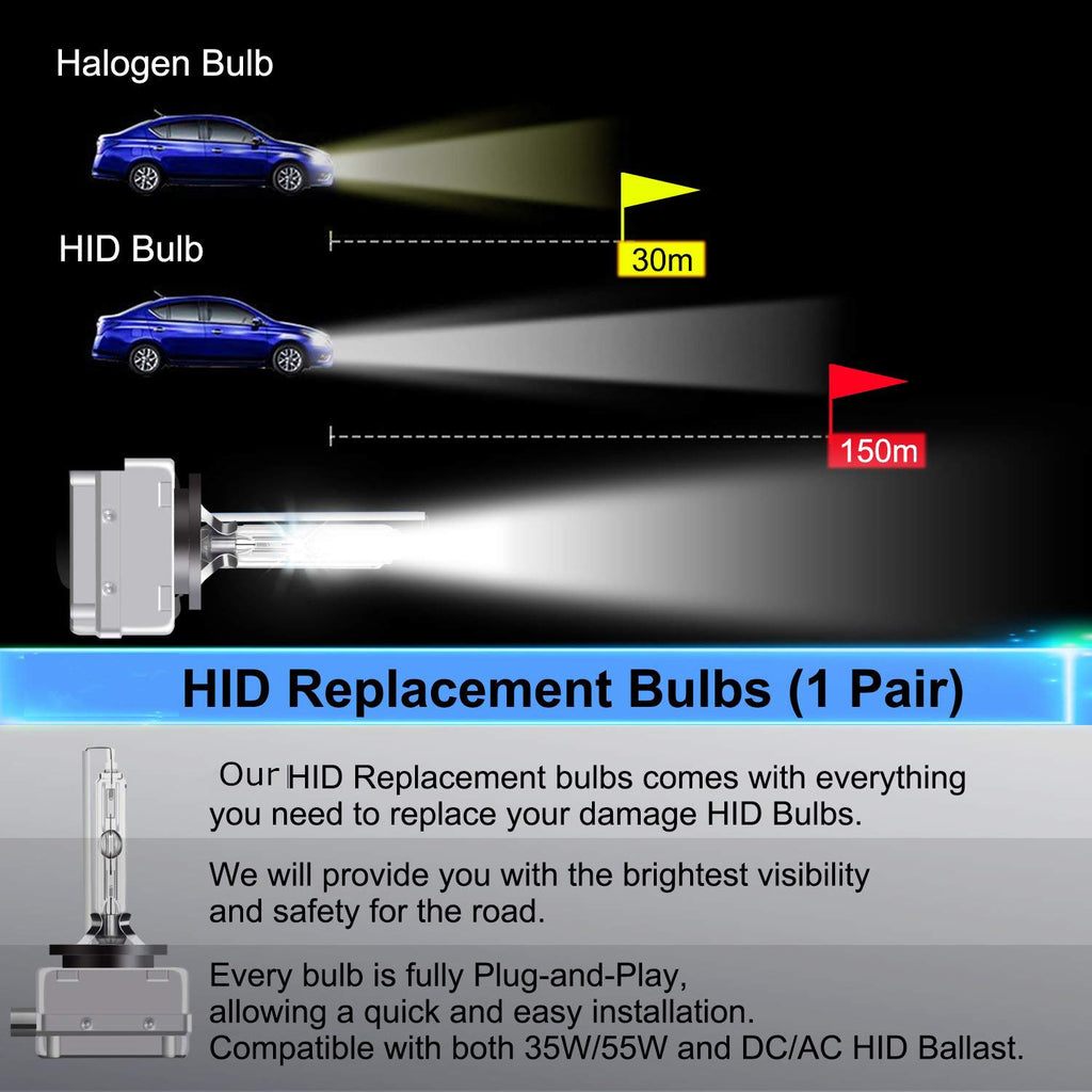 D1S D1R Xenon HID Headlight Replacement Bulbs White 6000K 35W ™