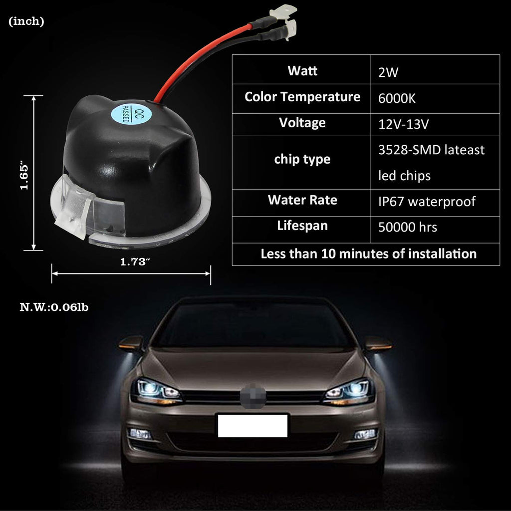 TECTICO LED Lumière de flaque d'eau SMD 6000K Blanc Canbus lumière miroir Compatible avec Arteon (Typ 3H7) Pas-sat B8 (Typ 3G2) Pas-sat B8 Variant (Typ 3G5) Pas-sat B8 Alltrack (Typ 3G5), 2 TECTICO LED Lumière de flaque d'eau SMD 6000K Blanc Canbus lumière miroir Compatible avec Arteon (Typ 3H7) Pas-sat B8 (Typ 3G2) Pas-sat B8 Variant (Typ 3G5) Pas-sat B8 Alltrack (Typ 3G5), 2