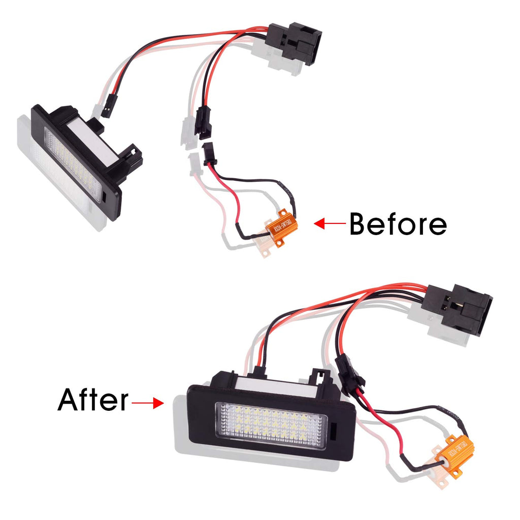 WinPower For Audi A1-A7/Q3/Q5/TT LED License Plate Lights Error Free Number Plate Lamps Bulb 6000K