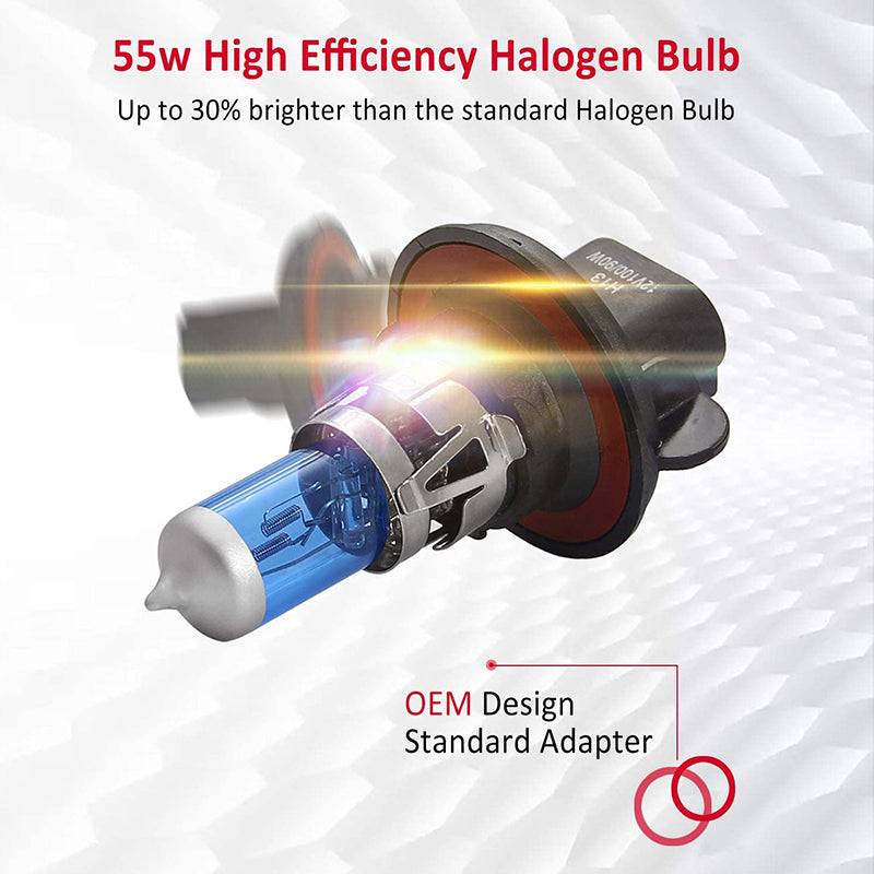 H13/9008 55W 5500K Halogen Headlight Bulb High Brightness Warm Yellow