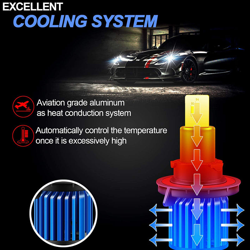 Cooling System h13 led headlight bulbs