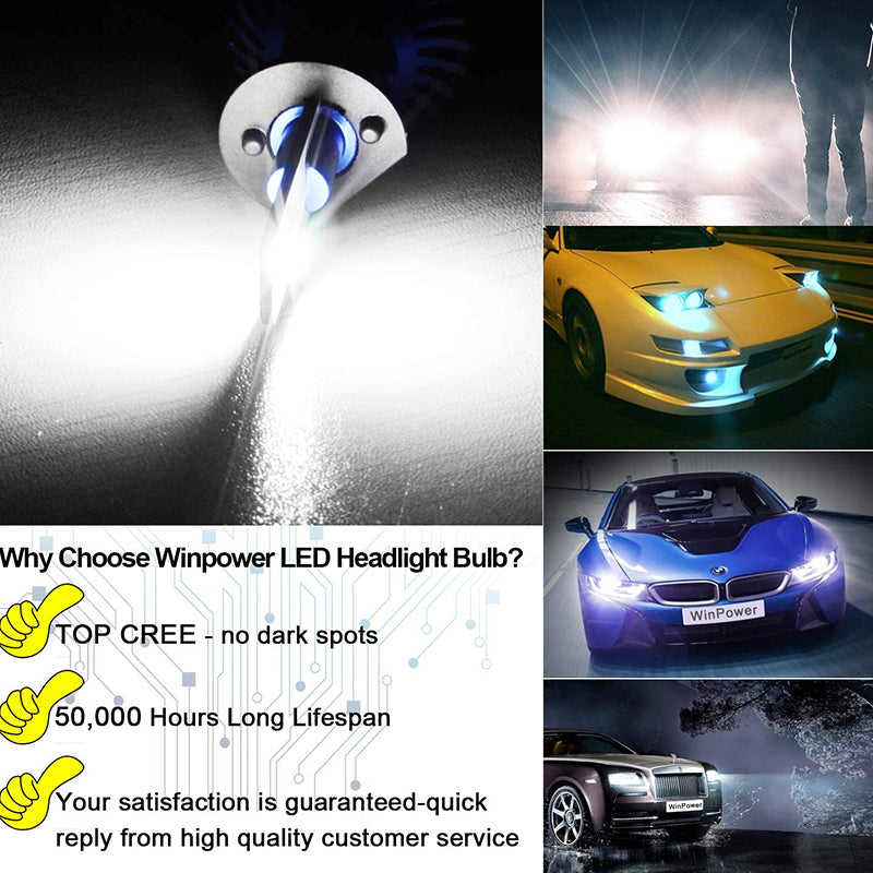 WinPower H1 6000K LED Headlights Bulb Waterproof 50,000 Hours