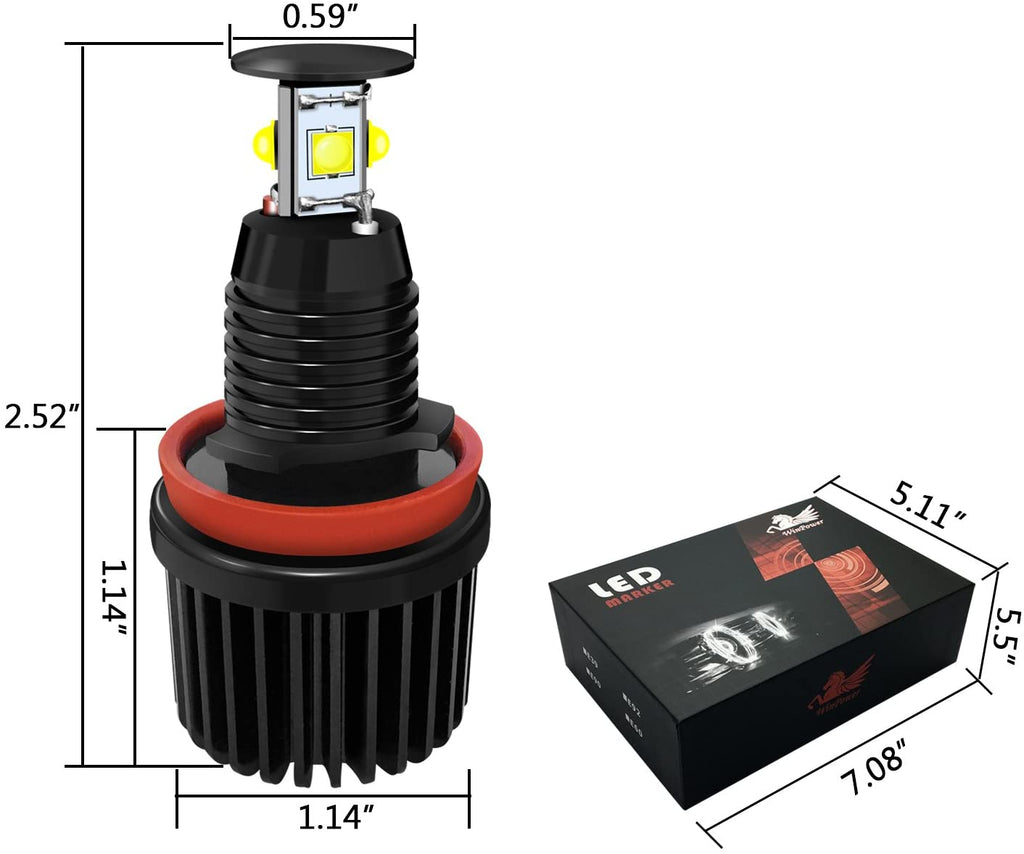 WinPower 2X 5W Angel eyes Feux de position ampoules 6000K blanc pour WinPower 2X 5W Angel eyes Feux de position ampoules 6000K blanc pour