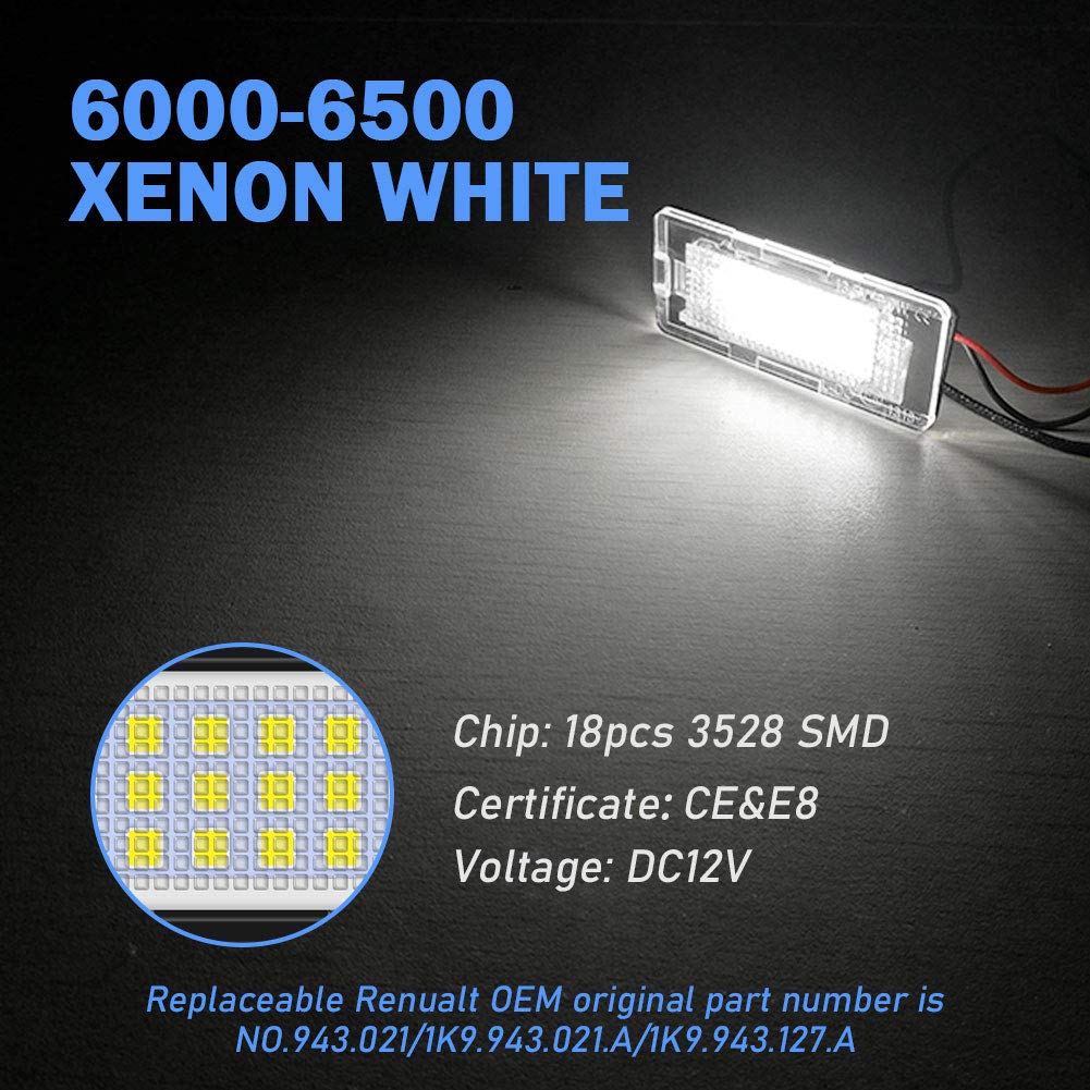 LED License Plate Lights SMD 6000K Pure Xenon White for BWM E90