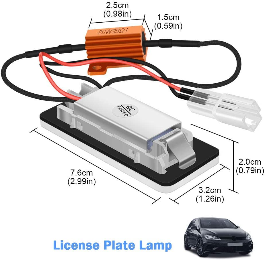 Error Free Rear LED Number Plate License Lights for Volkswagen Pa-ssat/Golf/Jetta/Polo/New Beetle/Tou-ran/Touareg