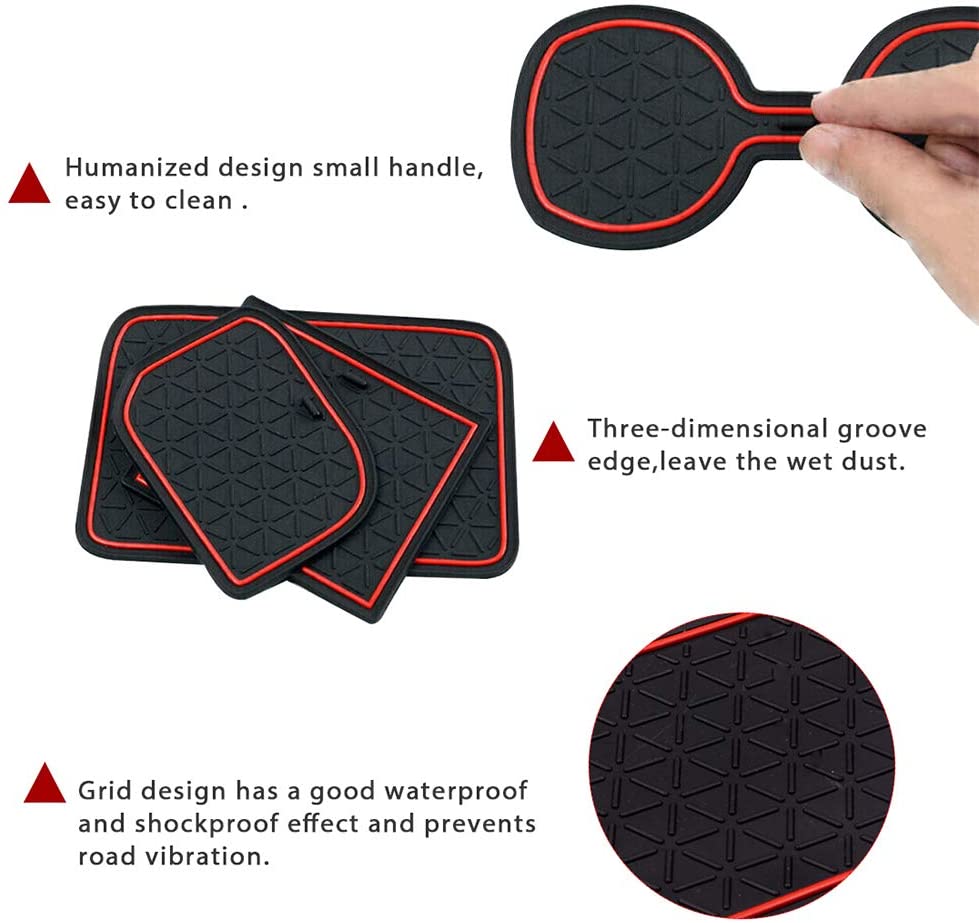 Center Console Door Pocket Liners Mats Cup Holder Anti Dust 17PCS for Cars™