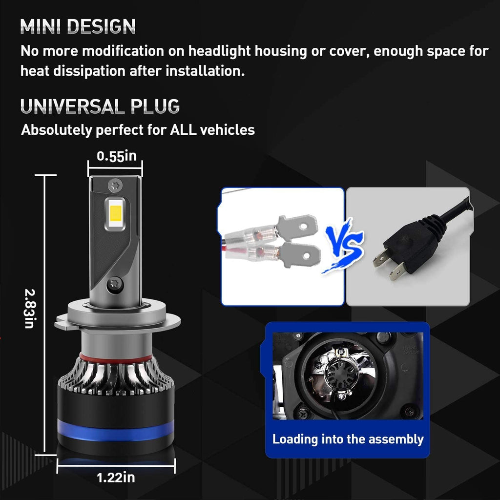 best mini design h7 led headlight bulbs 