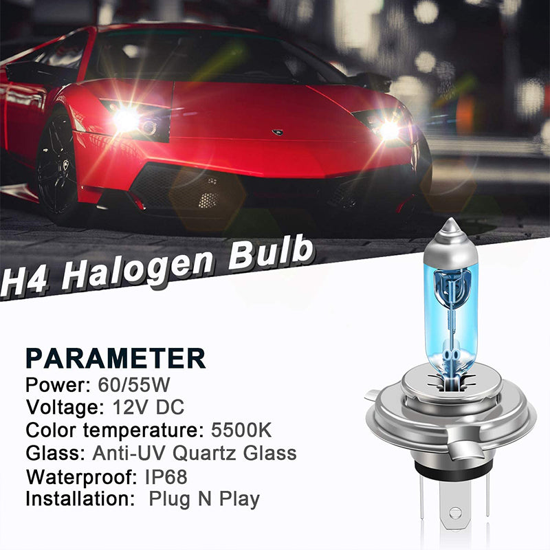 H4/HB2/9003 55W Halogen Headlight Bulb High Brightness, 2pcs ™